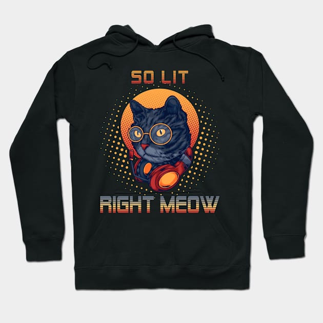 So Lit Right Meow EDM DJ Rave Party Festival Cat Hoodie by rebuffquagga